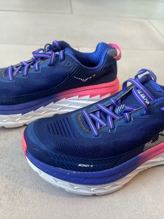 Hoka One One Blue with Pink Accent Women's Sneakers - Picture 2 of 6